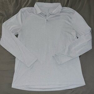 Lululemon Men’s Evolution Long Sleeve Polo shirt Heathered Vapor XL